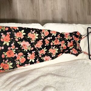 ASOS Black Dress with Vibrant Floral Pattern